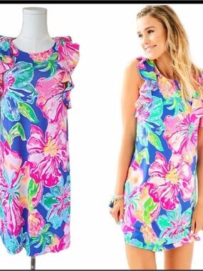 Esmerelda Ruffle Shift Dress Jungle Utopia Floral